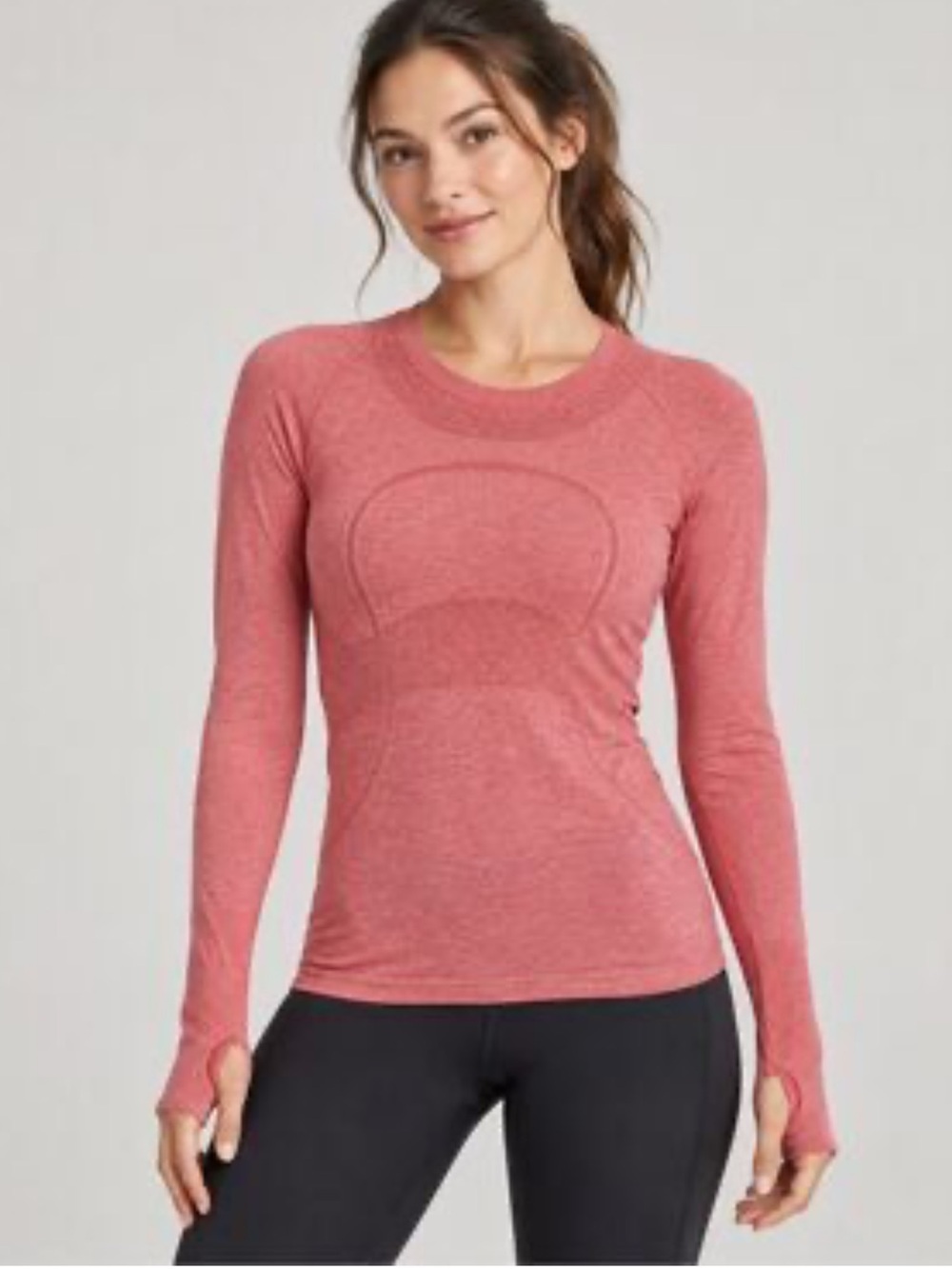 Lululemon Swiftly Tech Long Sleeve Crew Top size 6 Red Running Run Thumbholes